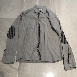 Gray button down shirt